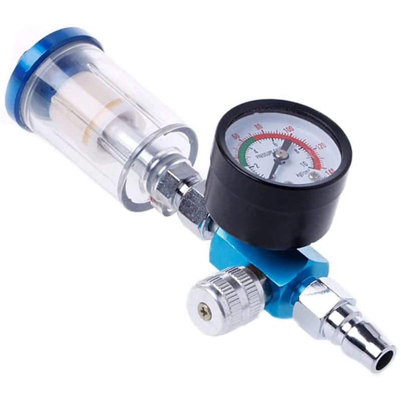

Pneumatic Spray Regulator 1/4 Inch Air Pressure Gauge With Water Trap Air Filter Separator Pressure Gauge Combination