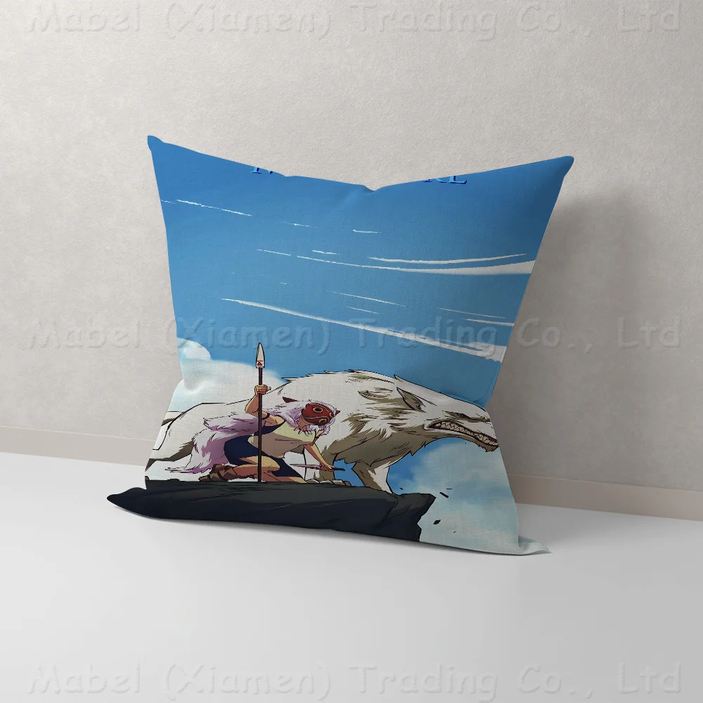 Cartoon Anime Girl M-Mononoke H-Hime Pillow Gifts Home Office Furnishings Bedroom Sofa Car Cushion Cover Case 45x45cm