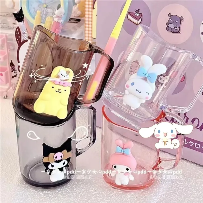 

Japanese Anime Mymelody Wash Cup Kawaii Kuromi Cinnamoroll Pom Pom Purin Dormitory Mouthwash Cup Student Children Milk Cup Gift