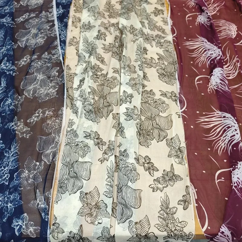 Модный показ Европы и Америки тонкая шифоновая ткань с принтом растений цветов