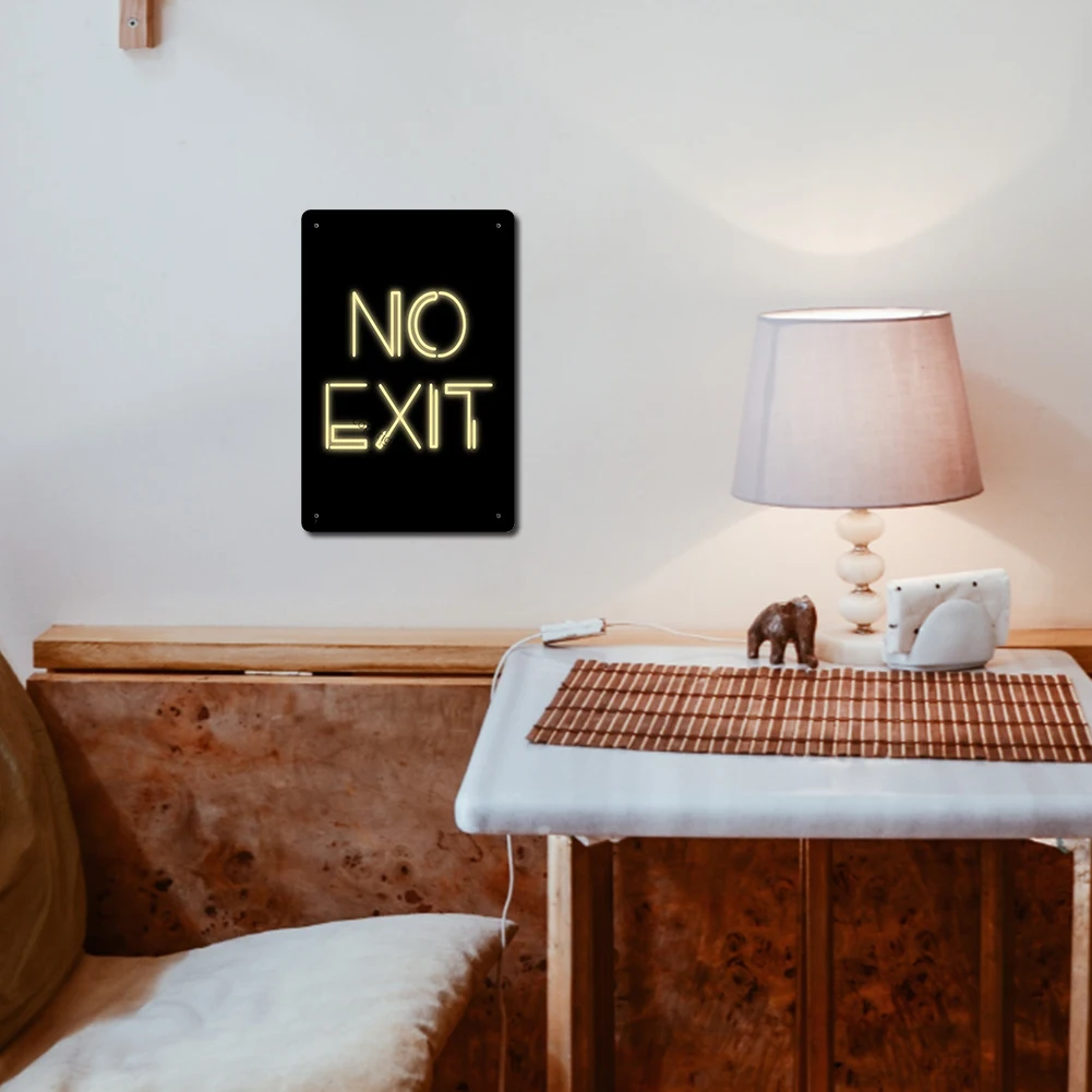 Винтажный неоновый ретро-плакат без выхода металлическая пластина искусство на