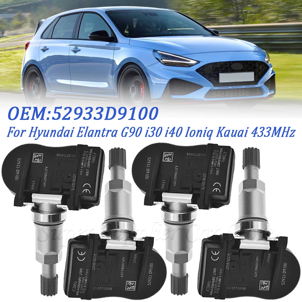 52933D9100 для Hyundai Elantra Genesis Ioniq Santa Kona Kia Soul Sorento Optima 433 МГц TPMS замена датчиков давления в