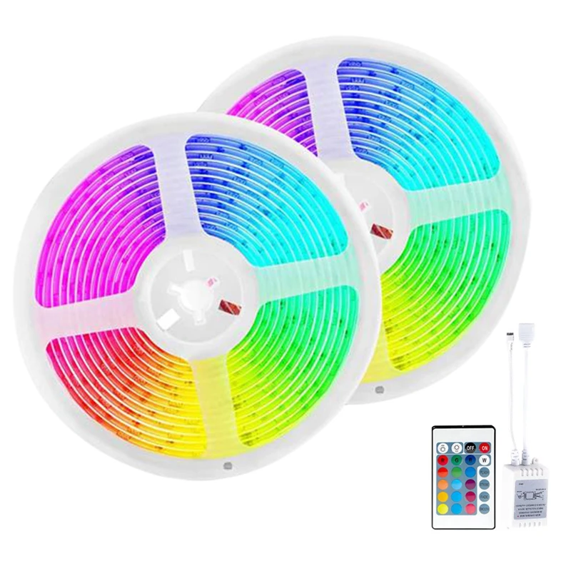 

Светодиодные ленты 3528 RGB, водонепроницаемая гибкая лампа с 24-кнопочным пультом дистанционного управления + контроллер для спальни, Рождеств...