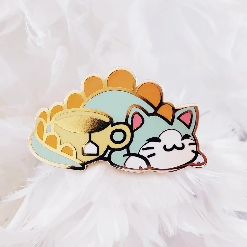

Kawaii Покемон любит чаепитие Кот жесткая эмалированная булавка Модные животные кошки брошь ювелирные изделия чай влюбленные персонаж Интров...