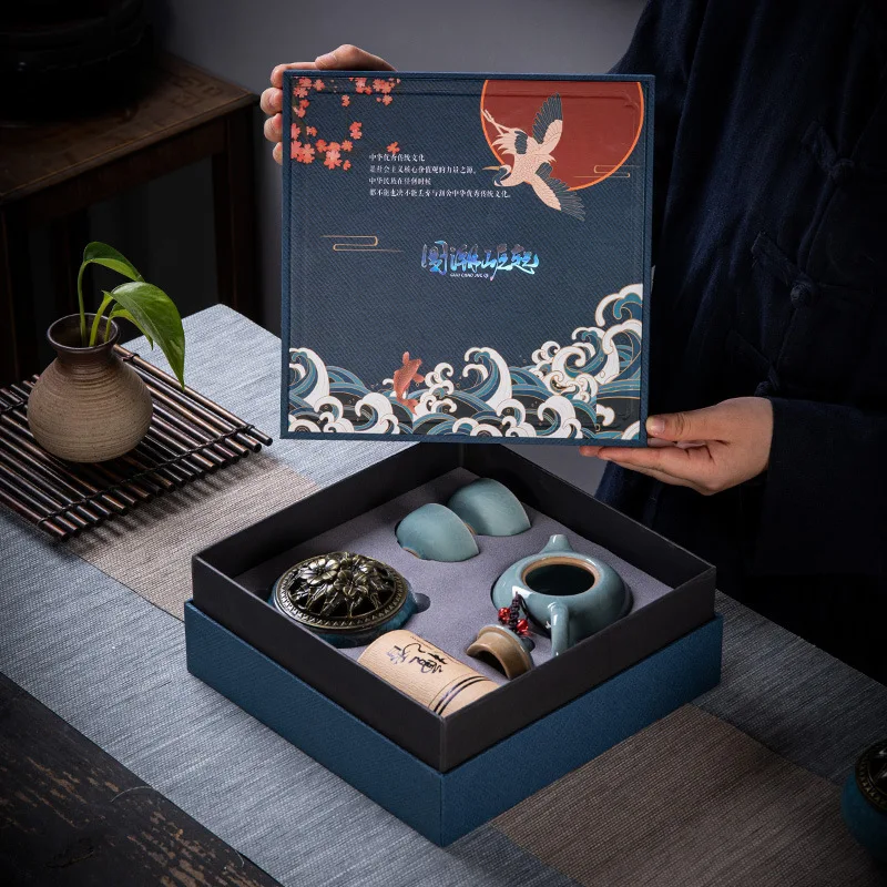 

Chinese Luxury Tea Set Ceramic Modern Teapot Drinkware Porcelain Cup Wedding Ceremony Kung Fu Tea Set Gift Matcha Teaware