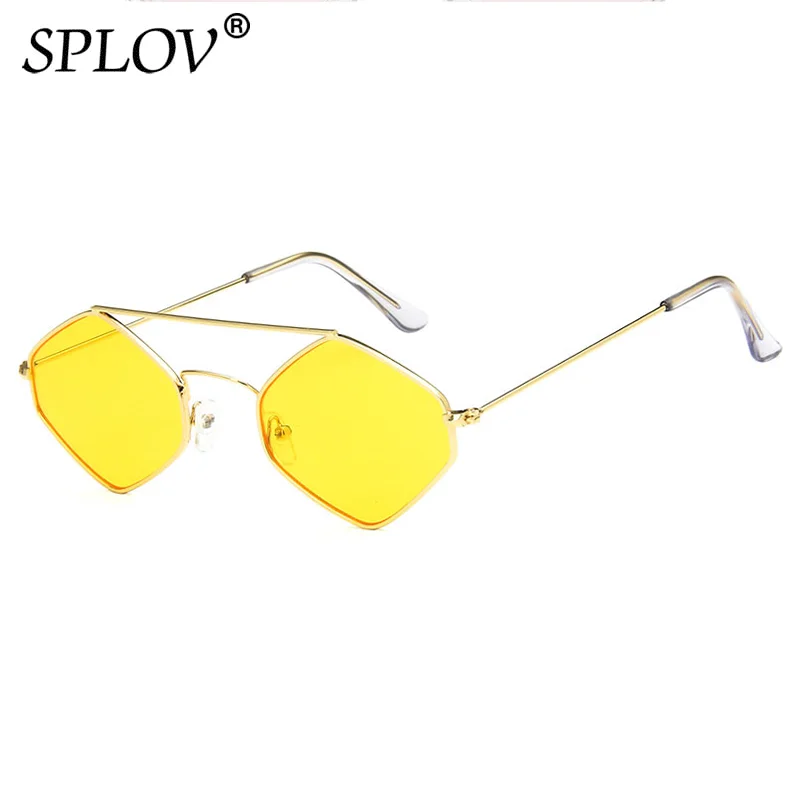 Модные солнцезащитные очки карамельных цветов с квадратной металлической