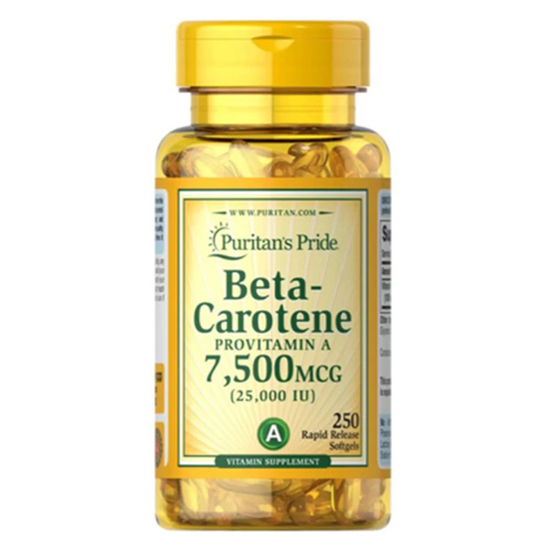 

1 Bottle 7500mcg β- Carotene vitamin soft capsule can protect eyes remove chicken skin regulate eye skin Health Food