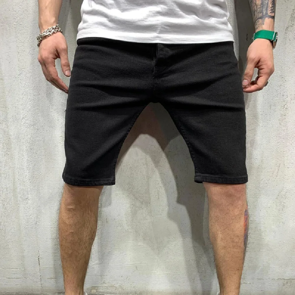

New Men Casual Shorts Fashion Jeans Short Pants Destroyed Skinny jeans Ripped Pant Frayed Denim