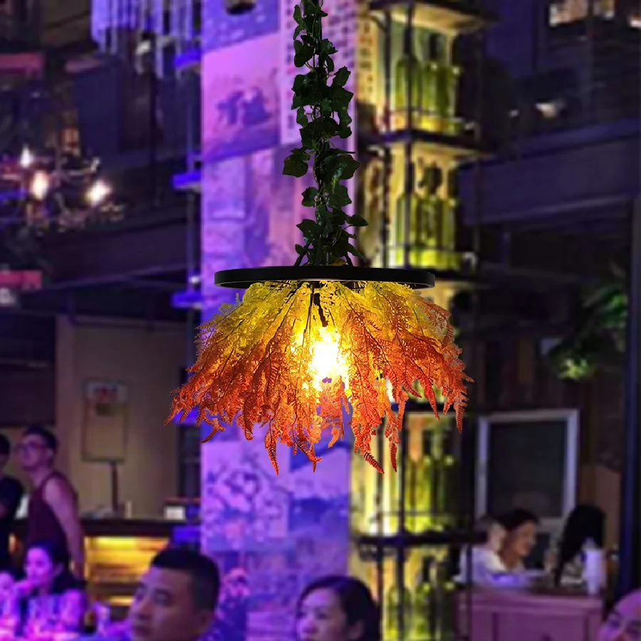 

Художественная имитация кленового листа для столовой, магазина, коммерческий промышленный подвесной светильник, декоративная люстра для т...