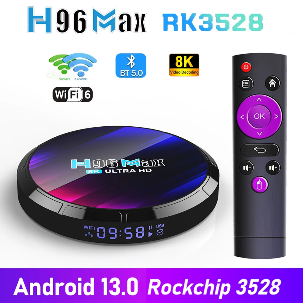 Медиаплеер h96 max rk3528 android
