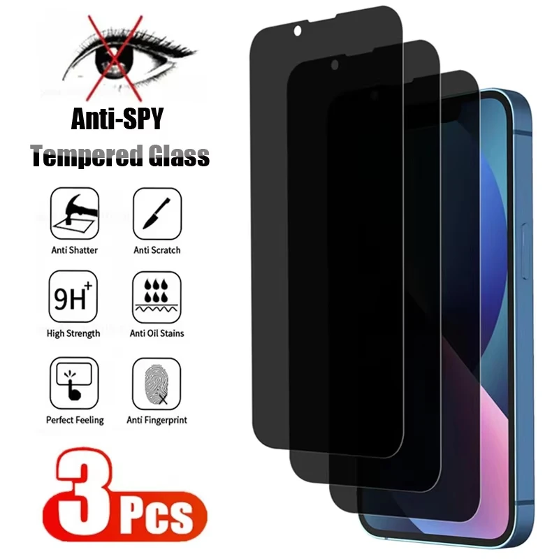1-3 peças Protetor de tela antiprivacidade para For iPhone 16 Pro Max 13 15 12 11 14 ProMax Mini Plus SE XS 7 8 6