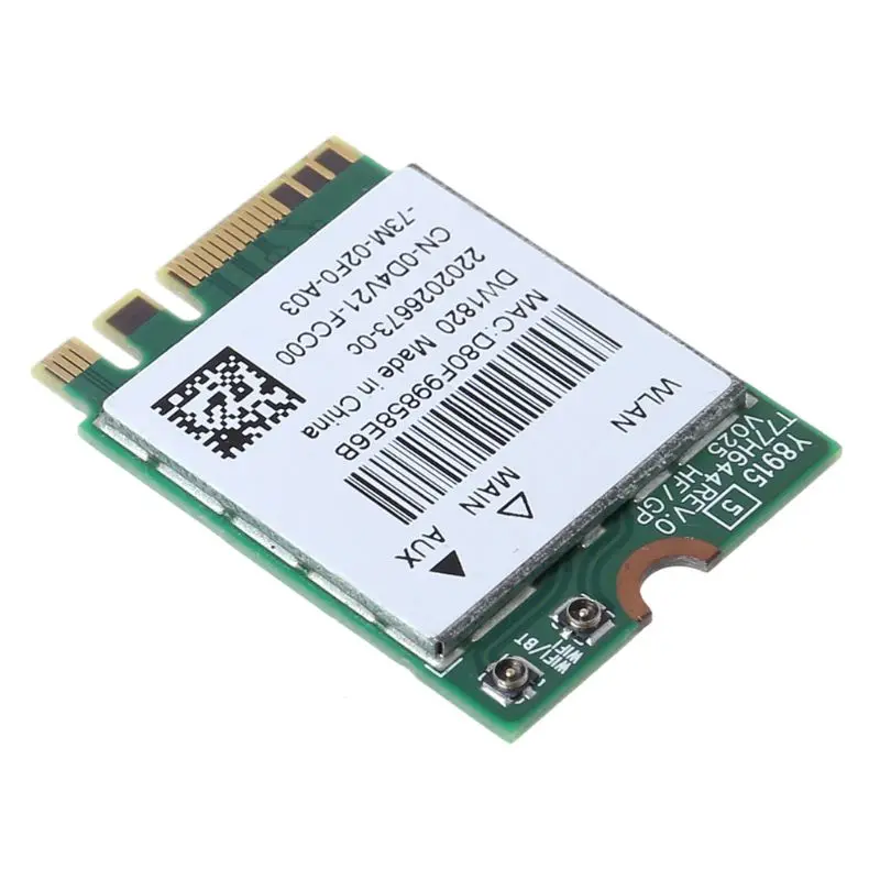 Беспроводная карта Wi-Fi скорость 867 Мбит/с модель DW1820 Bluetooth-совместимая 4.1 NGFF USB