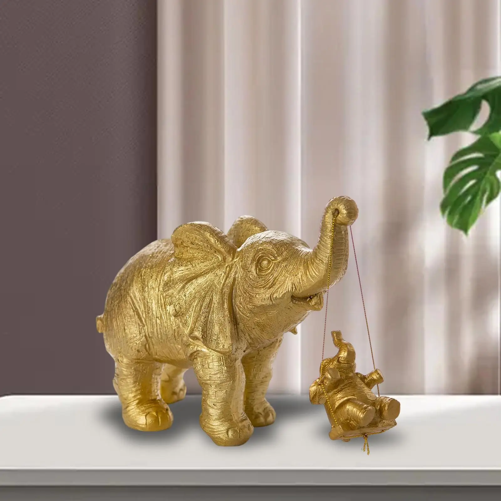 

Nordic Elephant Figurines Crafts Resin Decor for Bedroom Living Room Desk