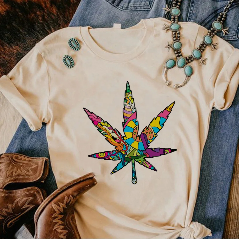 

Weed top women Japanese graphic tshirt female harajuku y2k designer clothing