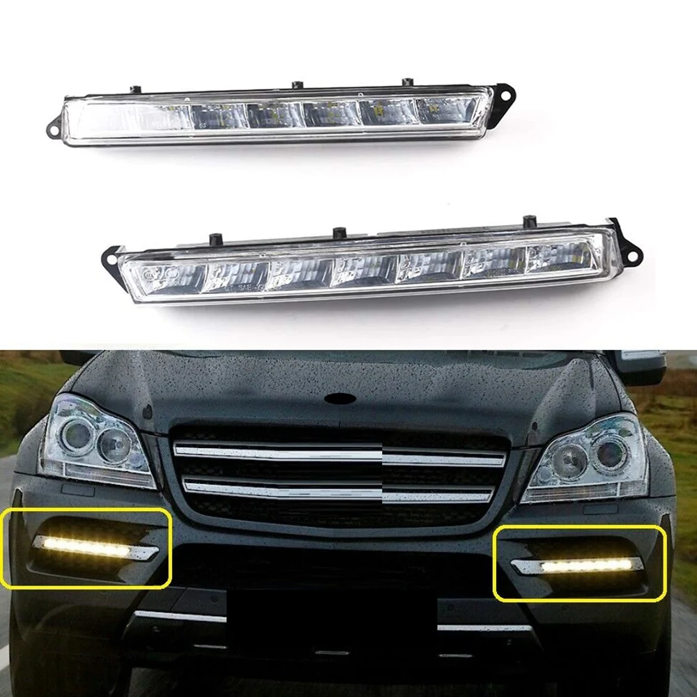 1 Pair LED Daytime Running Light for Mercedes Benz X164 GL350 GL450 GL500 Fog DRL A1649060351 A1649060451