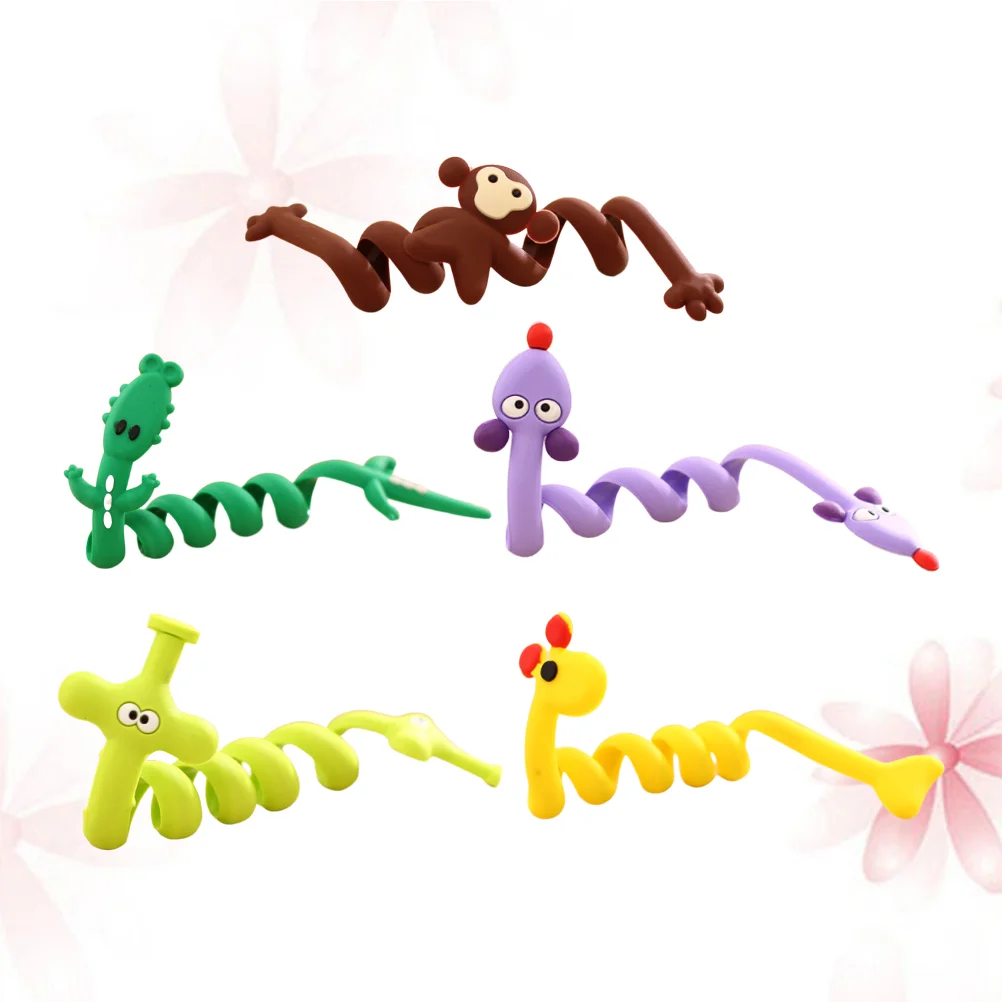 

5 Creative Mini Cable Organizer Different Cartoon Animal Shape Cable Cord Management Headset Earphone Winders Ties