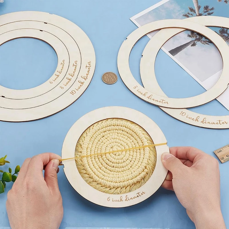 6 шт. круглые формы для резки макраме Деревянный инструмент настенный подвесной