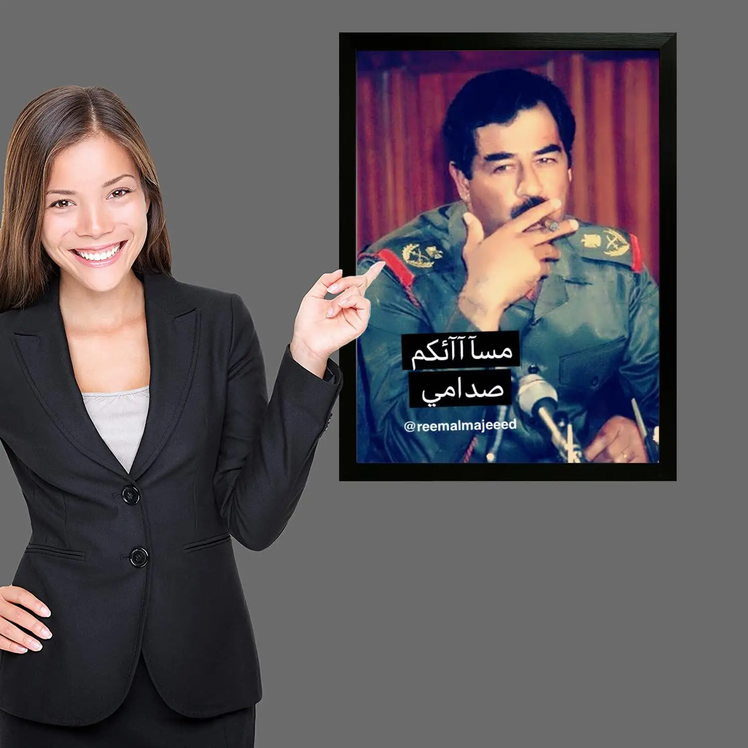 Художественный постер с изображением Саддам Хуссейна на холсте