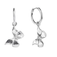 poulisa s925 925 sterling silver butterfly drop hoop earrings 18k plated butterflies drops dangle earrings hypoallergenic women