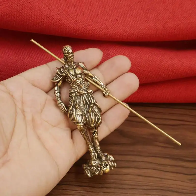 Черная мифовая фигурка Wukong элегантная 3D медная обезьяна Декор для дома и подарок