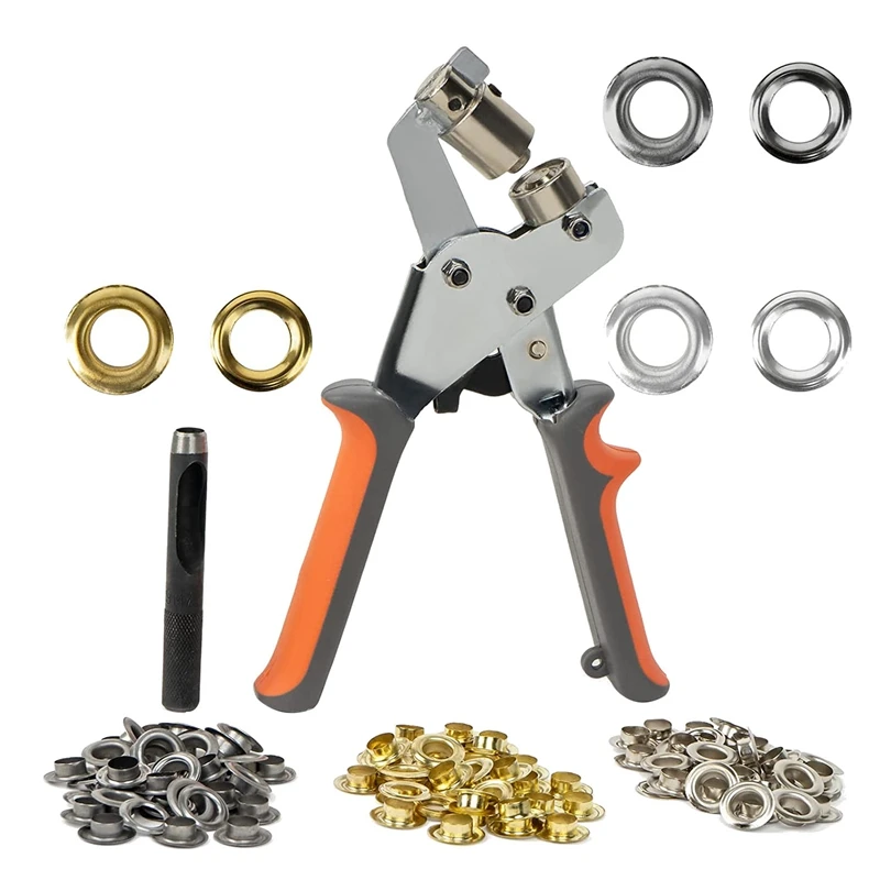 

Grommet Tool Kit With 10Mm Eyelets Manual Machine Press Handheld Plier Metal Grommet For Leather Belt Clothes Craft Flag