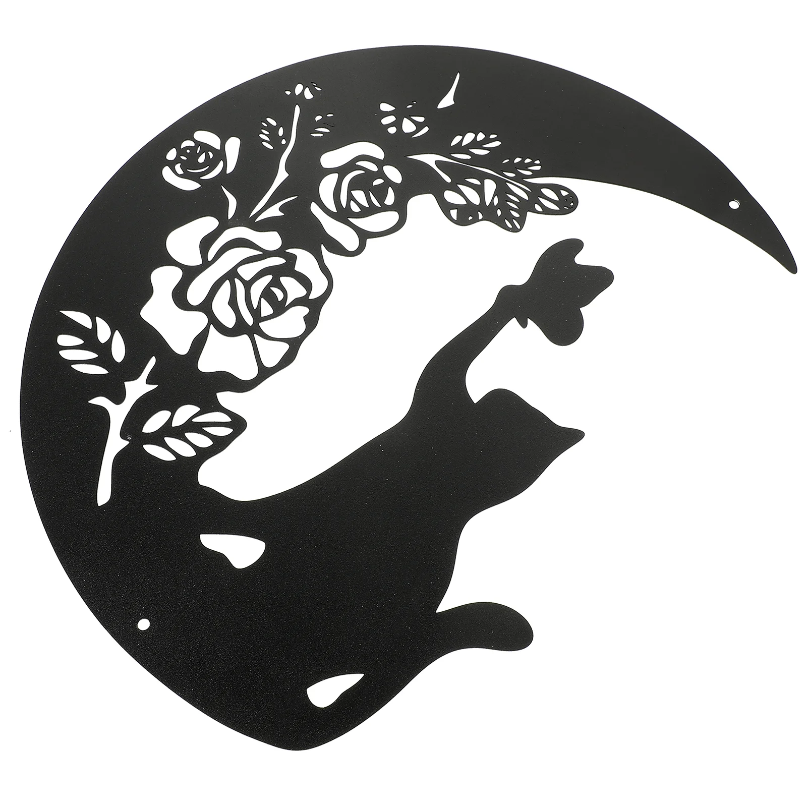 

Decor Hanging Ornament The Flowers Cat Moon Outdoor Iron Wall Decoration Metal
