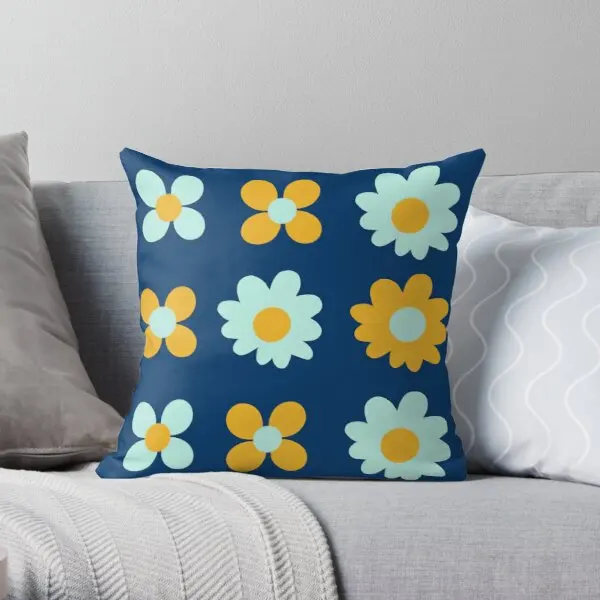 

Cheerful Flowers 7 In Mustard Yellow And Printing Throw Pillow Cover Wedding Fashion Soft Fashion Bed Pillows not include