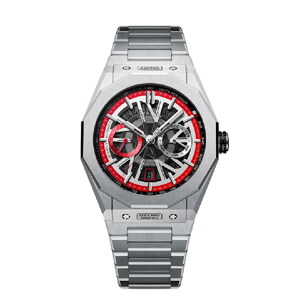 

BONEST GATTI Men Automatic Watch Luxury Watches Fashion Mechanical Wristwatch Skeleton Waterproof Sapphire Luminous Steel Strap