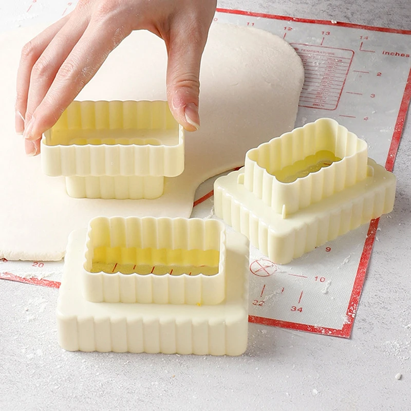 

3Pcs/Set Square Biscuit Molds DIY Fondant Cookie Mold Cake Decor Tool Cookie Cutters Pastry Moulds Baking Supplies