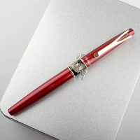 1pcs black red rollerball pen gold clip high quality metal ballpoint pens luxury business writing signing school office supp