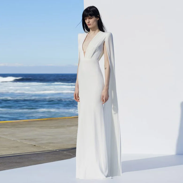 

2023Casual elegant sexy dress, New Women's Dress Sexy Sleeveless V-Neck White Dress Slim Fit Long Dress Women's Dress