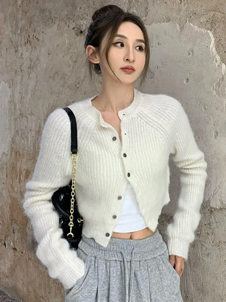 

Пикантный однобортный Повседневный Кардиган, свитера, женское мягкое теплое вязаное пальто с длинным рукавом, Осень-зима 2022, одежда в стиле ...