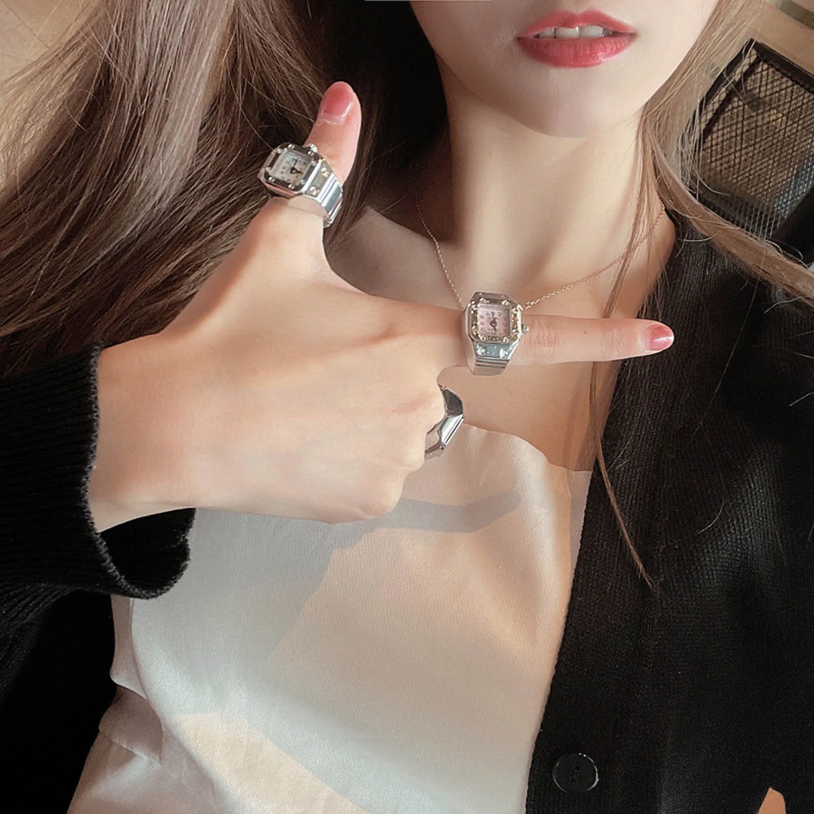 Эластичные Стрейчевые кварцевые часы унисекс кольцо для женщин и мужчин