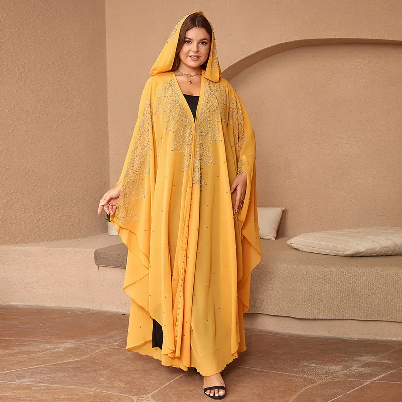 Платье женское длинное с V-образным вырезом и длинным рукавом