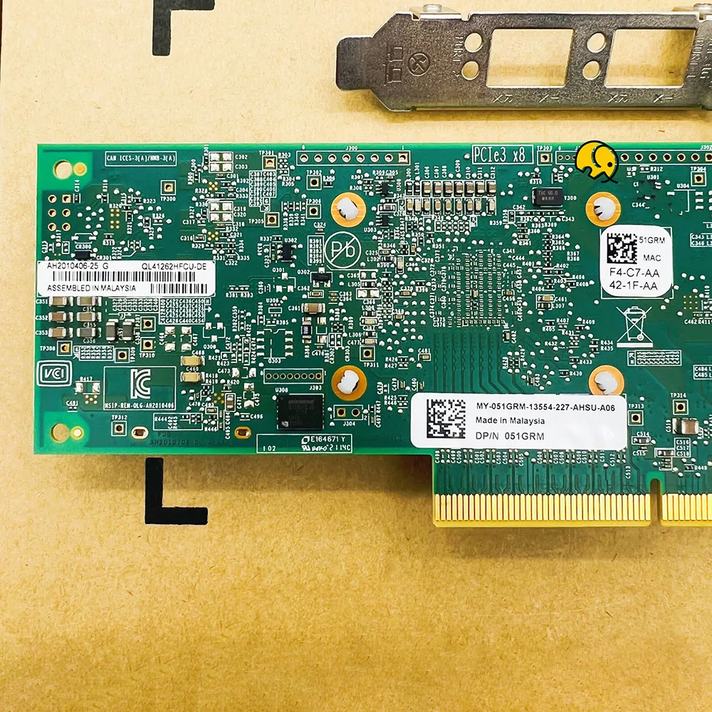 Для сетевой карты Dell QLogic QL41262HFCU-DE QL41262 10G 25Gsfp28 51GRM 051GRM 0415DK 415DK SFP28