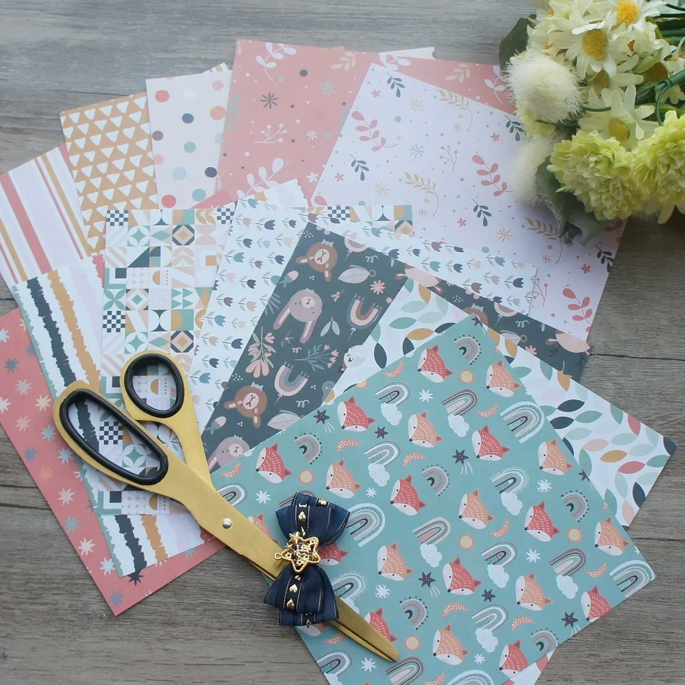 24 листа сделай сам 12 видов 15 2*15 2 см лиса и его лес бумага для скрапбукинга