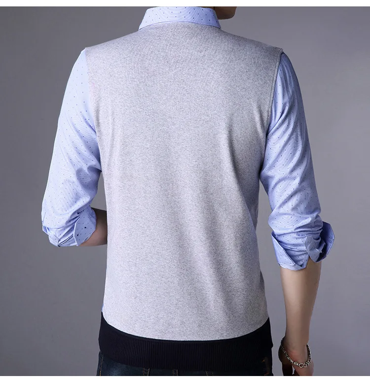 Осенне-зимний мужской модный Повседневный трикотажный свитер с отложным