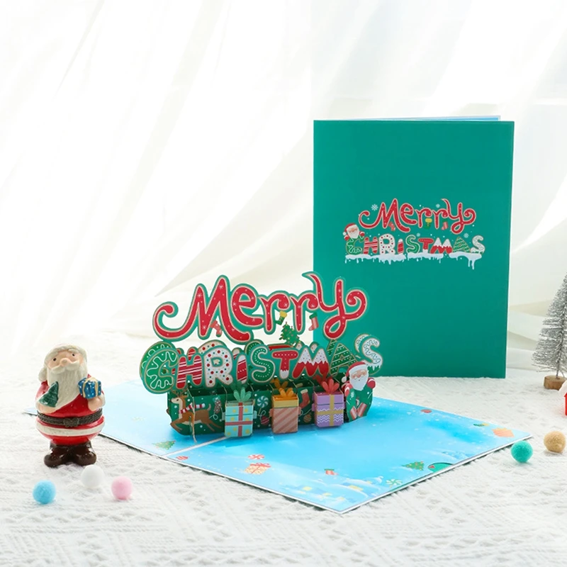 

3D Pop Up Christmas Card Bell Bird Flower Surprise Cards For Children Kids Girls Boys Birthday Holiday Present
