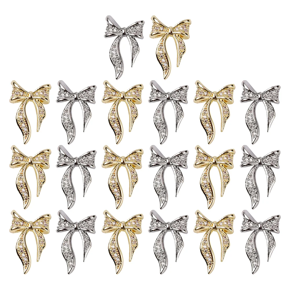 

Nail Charms Rhinestones Crystal Bow Manicure 3D Stickers Stones Bowknot Nails Rhinestone Crystals Accessories Patch Women Decals