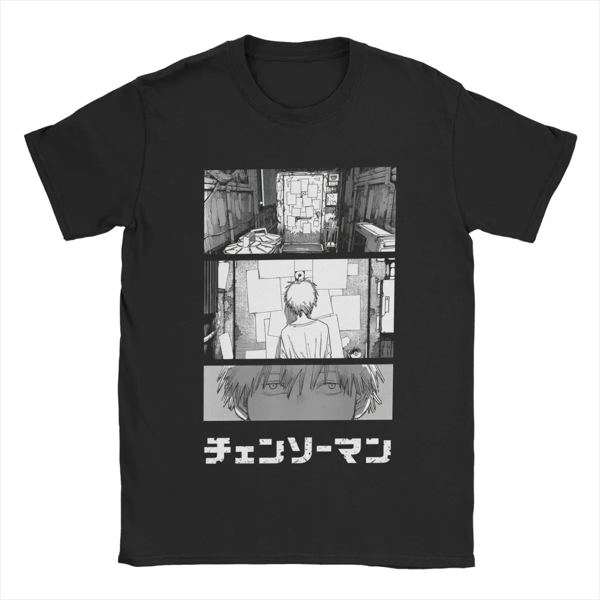 

Chainsaw Man Denji T Shirts Men's Cotton Amazing T-Shirt Crew Neck Anime Manga Tees Short Sleeve Tops Plus Size