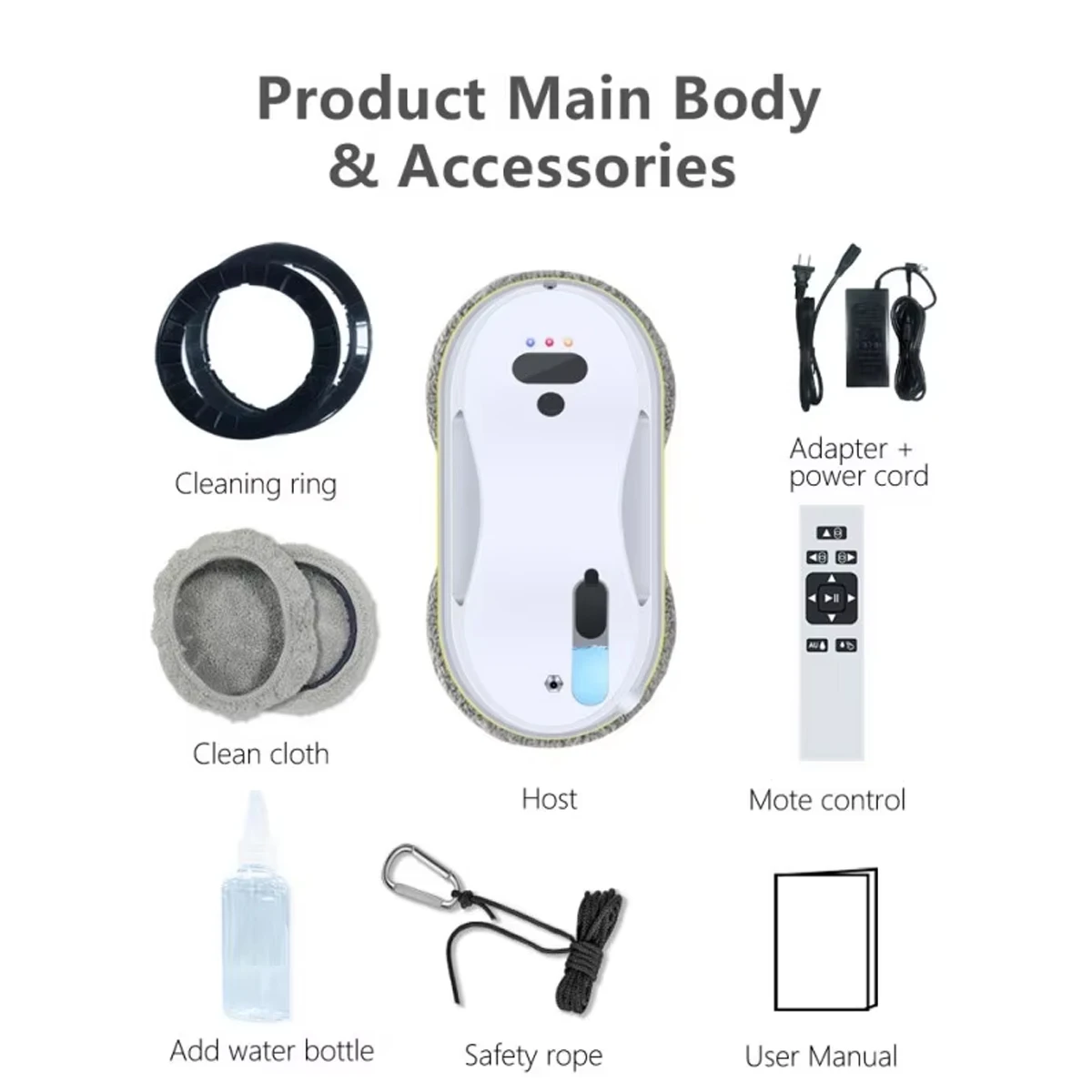 

5600Pa Электрический робот для мытья окон Интеллектуальный робот-пылесос для окон с ультразвуковым автоматическим распылением воды для мытья стекол