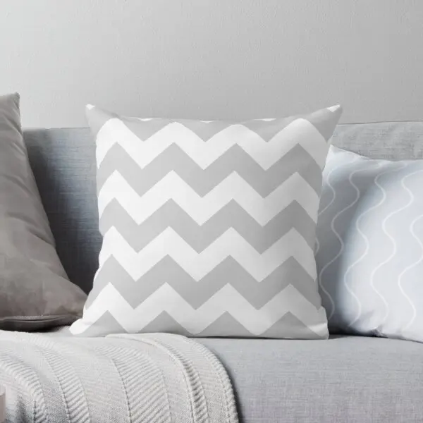 

Gray And White Chevron Stripes Printing Throw Pillow Cover Sofa Soft Hotel Case Decorative Bed Fashion Pillows not include