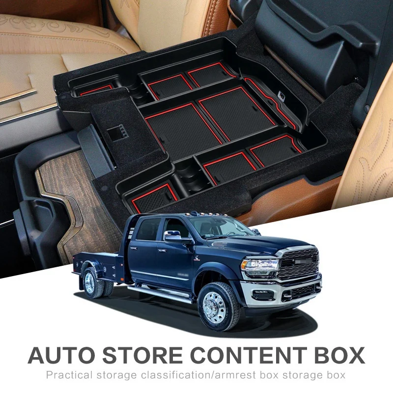 

Car Center Console Organizer Storage Box Interior Armrest Storage Box For Dodge RAM 1500 2500 3500 2019-2021