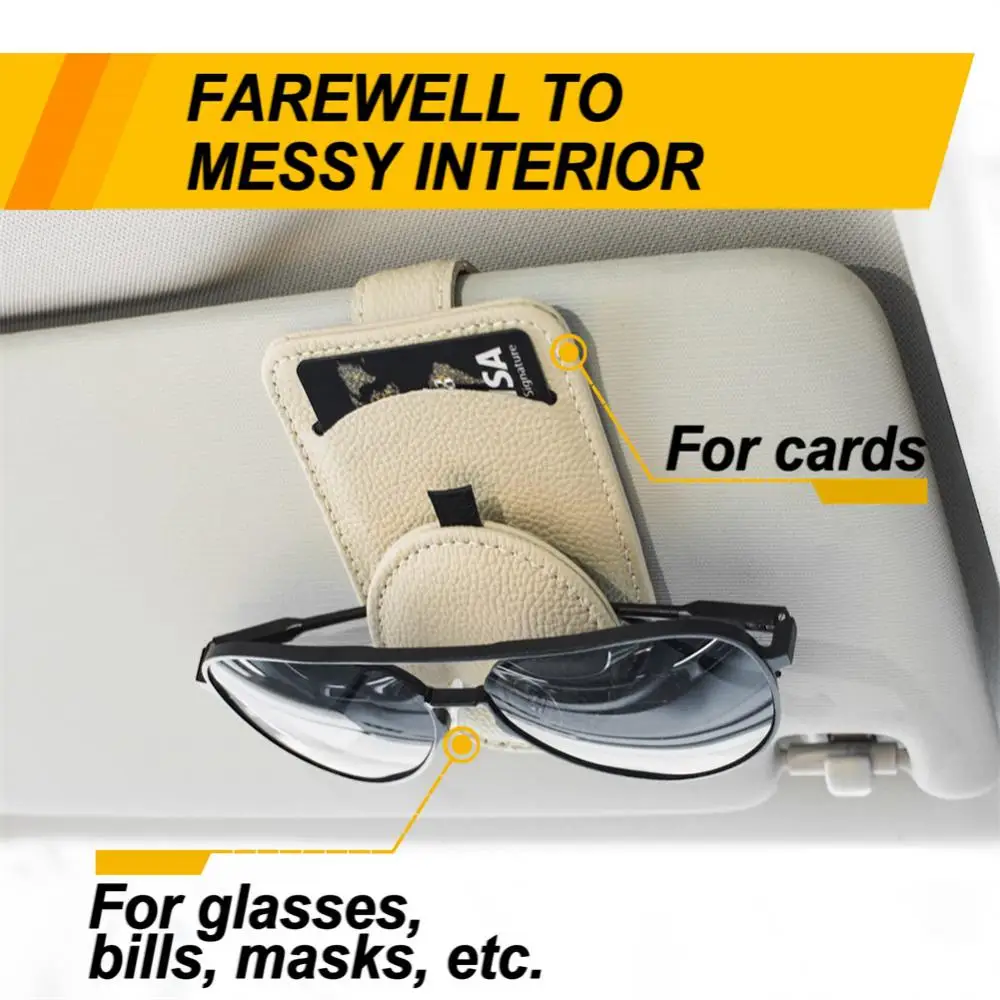

Creative Car Sun Visor Glasses Holder Universal Auto Fastener Clip Glasses Ticket Document Holder Portable Multi-function