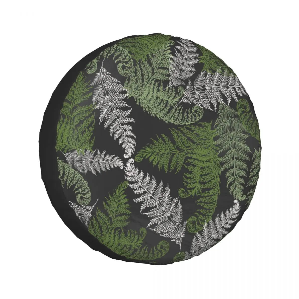 

Universal Car Tire Cover Case Spare Tire Wheel Bag Tyre Spare Storage Cover Polyester Fern Herbs Tropical Forest Plant Leaves