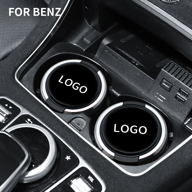 

Car Ashtray With LED Light Ash Tray Aluminum Cup Smokeless For Mercedes w204 w205 w203 w211 CLA w212 w176 Car Accessory Interior