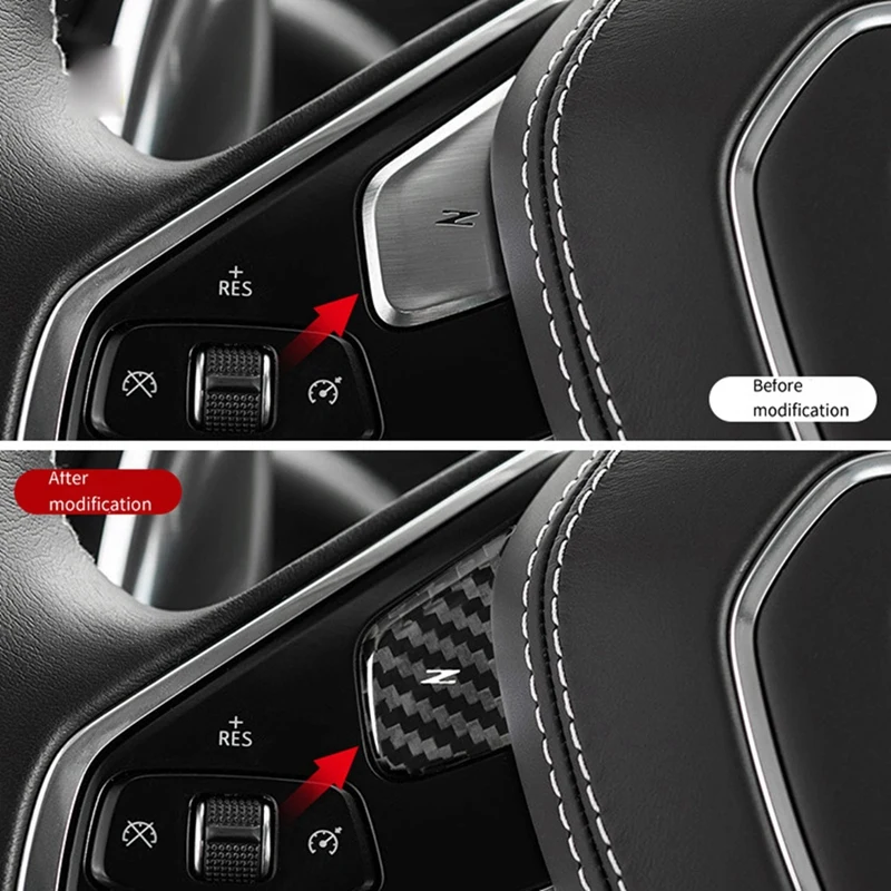 Car Carbon Fiber Steering Wheel Button Sticker Trim Cover For Chevrolet Corvette C8 2020-2023 Heated Decal
