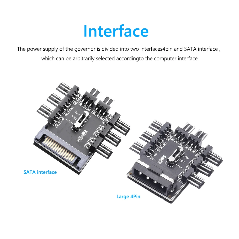 Материнская плата SATA/4 контакта от 1 до 8 3-контактный PWM кулер разветвитель