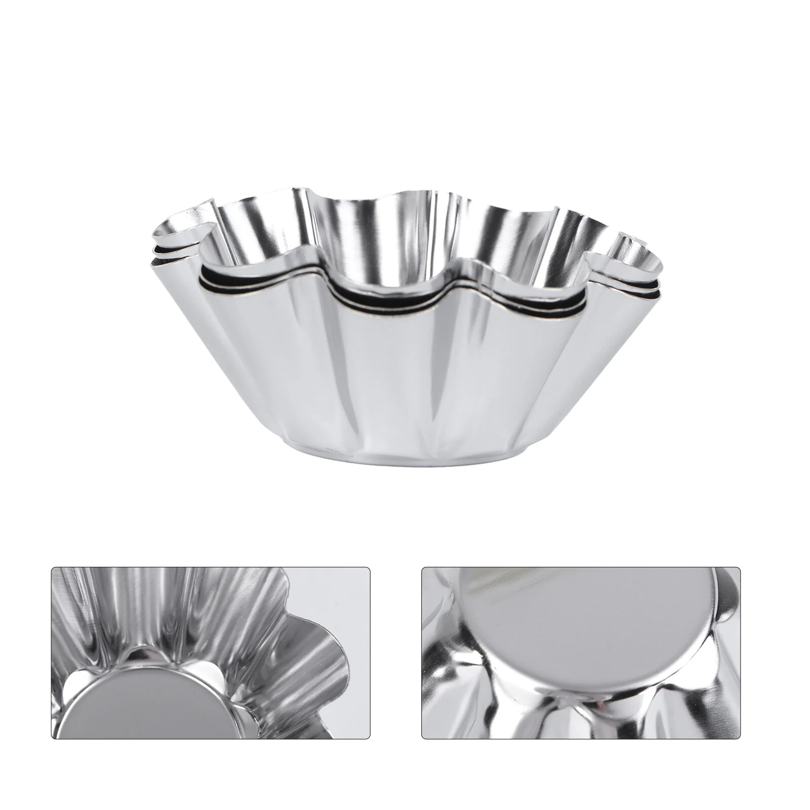 

6Pcs Round Circle Cookie Cutters Non Pans Bread Mold Fondant Mold Quiche Pan for Home Store Muffin Biscuit ( Silver )