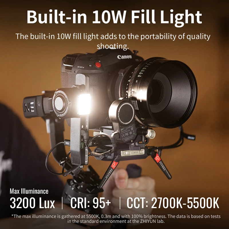 Фото ZHIYUN Crane 4, стабилизатор подвеса для камеры, 3-осевой ручной подвес, заполняющий светильник для камеры Canon DSLR, портретная съемка №5